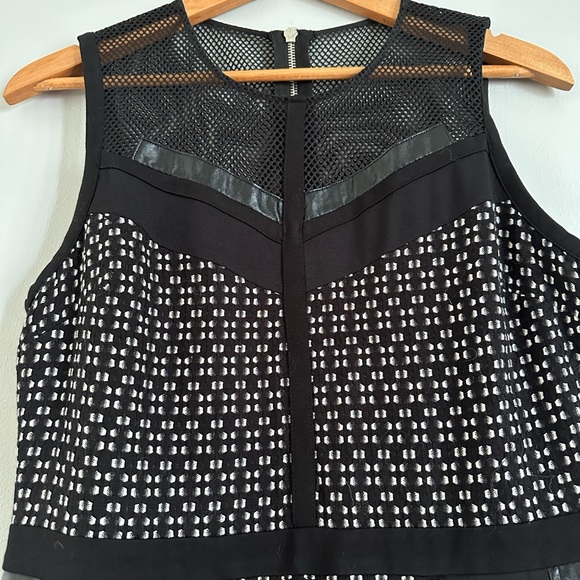 Rachel by Rachel Roy Faux Leather Trim Mini Dress size 12. - Picture 8 of 10